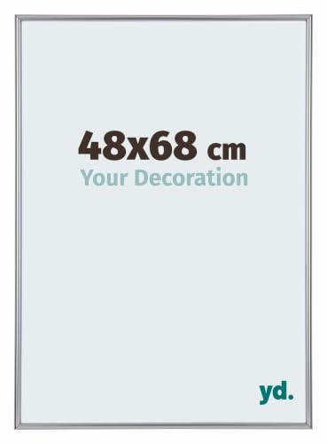 yd. Your Decoration - Puzzlerahmen 48x68 - Silber Hochglanz - Puzzlerahmen 500-1000 Teile - Kunststoff Bilderrahmen - Annecy