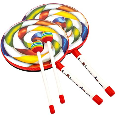Fpreeza Orff Instrumente Lollipop Drums Lollipop Handtrommeln Handtrommel Vorschule Lernspielzeug
