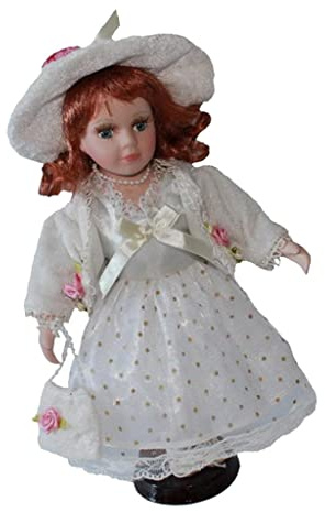 30 cm Große, Elegante Porzellanpuppen (weiblich) Im Prinzessinnenkleid, Weiß, #A