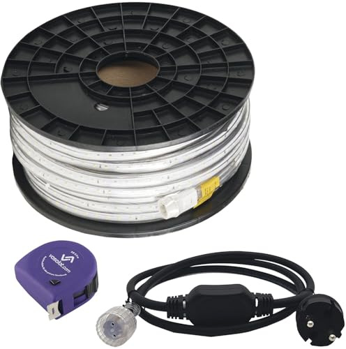 LED'S WORK LED Schlauch 25m Led Lichtschlauch - 188W 20000lm, 5000k Lichtband mit 230V Stromkabel