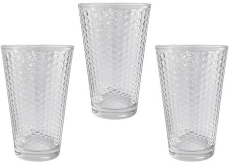 Trinkglas, Wasserglas – 300 ml mit Struktur – 3er-Set mit kleinen Punkten