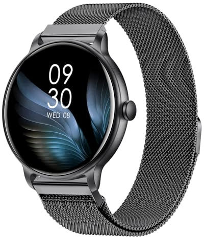 AcclaFit Smartwatch Uomo Donna con Chiamate Bluetooth, Orologio Fitness Rotondo da 1,38 con 147+ Modalità Sportive, Cardiofrequenzimetro, Sonno, IP68 Impermeabile, Compatibile con Android iOS