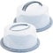 Tortenbehälter 2 Stück, Tortencontainer Kuchencontainer Ã˜ 34/29 cm mit klappbaren Griffen, Made in Europe, Farbe:Blau