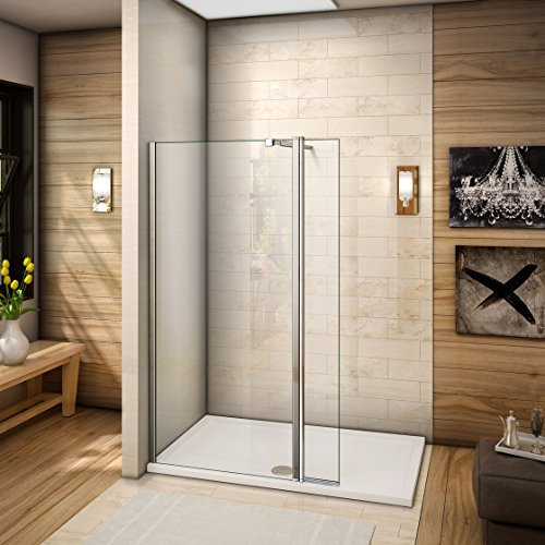 60x200cm Walkin Duschkabine Duschabtrennung 8mm Nano-glas Duschwand Dusche mit kleine Seitenwand 30cm