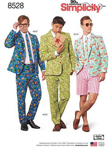 Simplicity Pattern 8528 Aa Men's Costume Suit, Paper, White, 22.00 x 15.00 x 1.00 cm