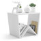 MOBILI FIVER, Mesa de Centro Emma, Color Fresno Blanco, Aglomerado y Melamina, Mesa de Centro salón, Mesa de Centro Baja, Made In Italy