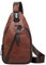 Herren Umhängetasche Crossbody Bag Brusttasche Chest Pack Sling Bag Messenger Bag PU-Kunstleder Urban Bag Style (Braun)