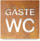 Vintage WC-Schild Gäste - selbstklebend - Retro Design Toiletten-Schild W-08-R