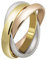HIJONES Schmuck Damen für Immer Liebes Series Stilvolle Trizyklische Tricolor Ring Größe 68 (21.6)