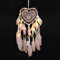 RAILONCH Herz Traumfänger Boho-Stil Handgefertigt LED Licht Wandbehang Romantische Dekoration (Pink,Mit Lichtern)