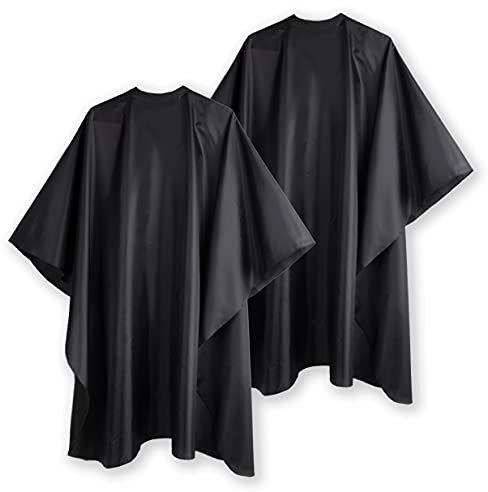 Delkinz Friseurumhang mit verstellbarem Schnappverschluss, wasserdicht, Haarschneide-Salon-Umhang für Unisex, perfekt für Friseure (2 Stück)