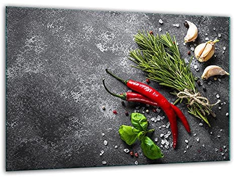 TMK ArtDeko – Schneidebrett Glas – Glasschneidebrett für die Küche 30x22 cm – Robust, Hygienisch & Rutschfest – Glas Schneidebrett – Zusätzliche Arbeitsfläche – Vielseitige Nutzung