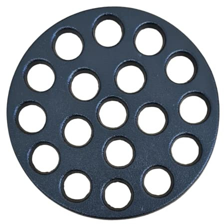 Super Grills Kamado Fire Bottom Charcoal Grate Cast Iron Round 6.1 Inch - Essential Camping Accessories, Kitchen Accessories for Barbecue Grill, High Heat BBQ Charcoal Plate Fit 15.5cm