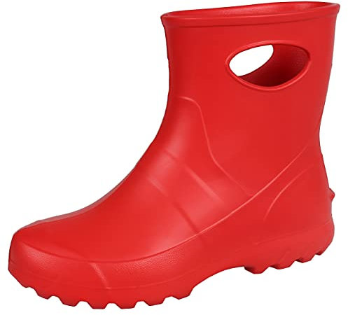 Stivali rossi da donna + guanti a fiori 40 EU / 6.5 UK