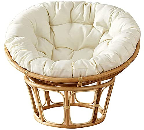 Papasansessel Kissen,Polster Für Papasansessel,Kissen Für Gartensessel,Auflage,Ersatzpolster Papasan,Wasserdichtes Schaukelstuhlkissen,Bodenkissen,Nur Stuhlkissen,100x100cm,(Size:100x100cm,Color:Weiß)
