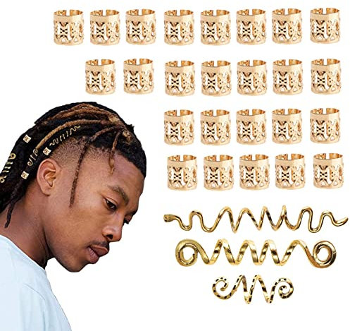Pinces à cheveux celtiques Viking, Barrette à cheveux celtique 28 pièces, Dreadlock perles tresse cheveux manchettes bijoux accessoires pour femmes tresses décoration Pologmase