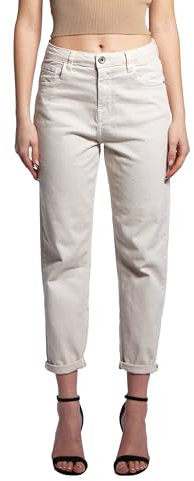 JOPHY & CO. Pantalone Jeans Denim Donna Cinque Tasche in Cotone Elasticizzato (cod.1372) (Beige, M)