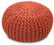 Amago home Sitzpouf Strickhocker Pouf Ø45 H30cm Bodenkissen Indoor Baumwolle nachhaltig recycelt Farbe Terracotta