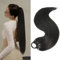 Ponytail Extension 60 cm Lang Glattes Pferdeschwanz Haarteil, Synthetik Haarverlängerung Zopf Ponytail Extension Echthaar Haarteil Pferdeschwanz Extensions Zopf für Damen Mädchen (Schwarz)