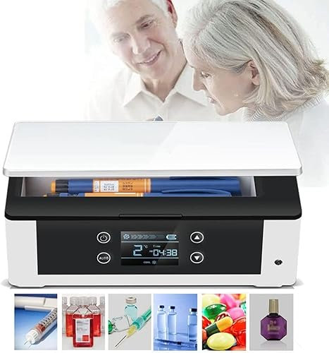 Frigorifero per auto, frigorifero per medicinali, frigorifero portatile per insulina con batteria - per auto/viaggio/casa, piccolo contenitore da viaggio con borsa per il trasporto di farmac