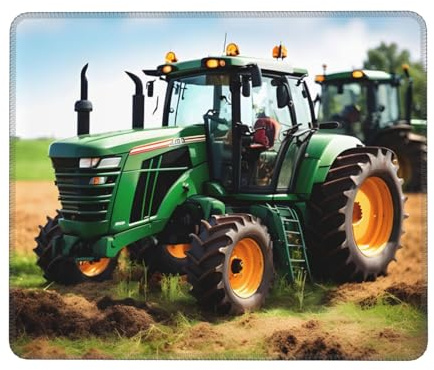 Mauspad mit Traktor-Druck, quadratisch, wasserdicht, rutschfest, Gummiunterseite, für Büro, PC, Laptop