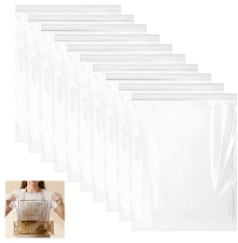 Hounyou 10 Pcs Oven Cleaner Bags for Cleaning, Thickened Reusable Cleaner Bags for Racks & Shelf, Leak Resistant PE Material (40x60cm)
