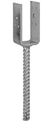 Galvanised Concrete In U Shaped Post Support Base Bracket for 50mm (2) Posts