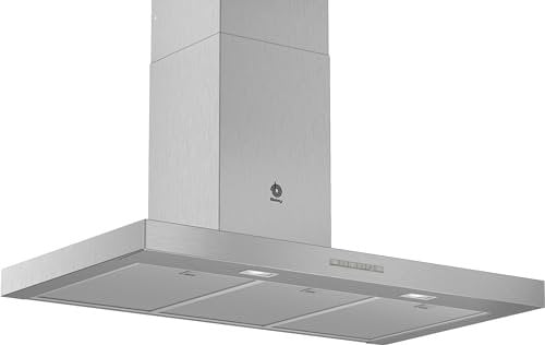 Balay - Campana Extractora Decorativa de Pared, 90 cm de ancho, Iluminación LED, Filtros aptos para Lavavajillas, Acero Inoxidable, 3BC097EX