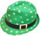 Irischer Hut für Erwachsene – grüner Trilby-Hut mit hellgrünem Kleeblatt-Muster, schwarzem Band und goldfarbener Schnalle – St Patricks Day Irland Hut, Party-Accessoire (Einheitsgröße)
