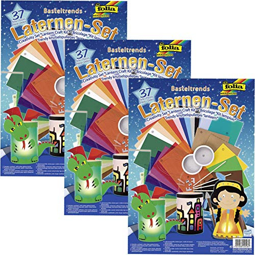 folia 951 - Laternen Bastel Set, 37 teilig (3 Kreativsets)