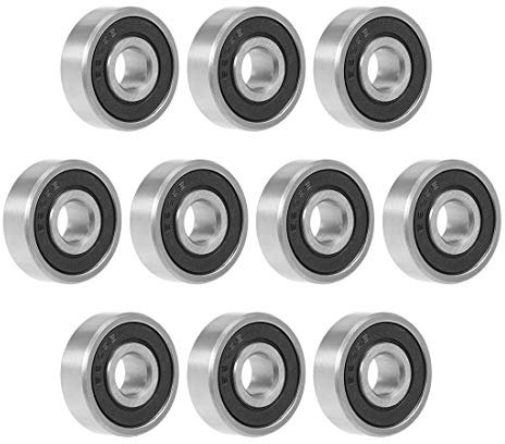 sourcing map 628-2RS Rillenkugellager 8 x 24 x 8 mm, doppelt versiegelte Chromstahl-Kugellager, 10 Stück