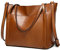 Aileese Womens Soft PU Leather Handbags Large Capacity Retro Vintage Top-Handle Casual Tote Shoulder Laptop Bags