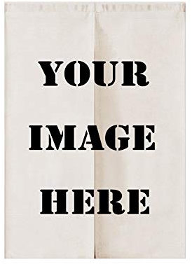 Liveinu Personnalisé Linen Rideau De Porte Japonais Noren Rideau Japonais Noren avec Barre Extensible Tension Fenêtre Rideaux Panneau Tenture Tapisserie Décoration 85x90cm