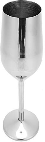 Fdit 304 Champagnergläser aus Edelstahl Weinbecher-Trinkbecher für Bar-Party-Bankett (220 ml)(Silber)