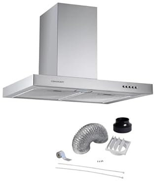 Cookology TSH601SS/A 60cm Kitchen Chimney cooker hood extractor fan in stainless steel with Ducting Kit