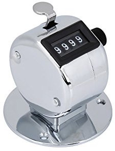 VGEBY Handzähler, 4 Digitale Zahlen Handzähler Sportzähler Mechanischer Zähler Klickzähler für Sportspiele Schiedsrichter, Timing, Schrittzähler