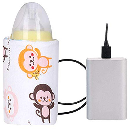 ZIYUMI Baby Bottle Warmer Portable Milk Heater Bottle Insulated Cover with USB Charging for Outdoor Car Travel