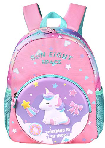 PROTAURI Rucksack Kinder Mädchen, Kindergarten Rucksack Brustgurt, Schulrucksack für Kita Kindergarten Grundschule /2-6 Jahre, Rosa