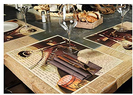 FATO 100 pezzi Tovagliette carta monouso, Tovaglietta americana 35x50 cm, ideale come sottopiatto Barrique Deluxe 1/Barrique Deluxe