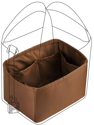 DGAZ Seide Handtaschen Tasche Organizer für Picotin 18/22, Bag in Bag Innentasche Organisator, Damen Taschenorganizer Handtasche Einsatz (Gold, PC18)