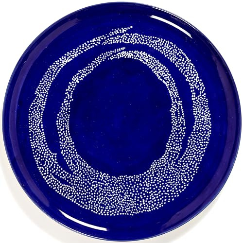 [DL] Servierteller Feast L35 X B35 X H2 Cm Lapis Lazuli Swirl-Dots Weib Ottolenghi -