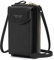 lmytdo Handytasche zum Umhängen, Kleine Umhängetasche Damen Brieftasche Crossbody PU Leder Geldbörse Kleine Crossbody Tasche mit Kartenfächer Verstellbar für Handy unter 6,5 Zoll (Schwarz)