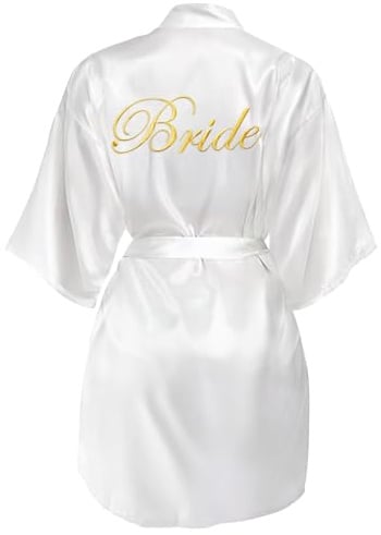 Yueshop Bride Kimono Robe Dressing Gown Women Bridesmaid Pyjamas Team Bride | Bridesmaid Morning Satin Robes, Bride To Be Kimono Dressing Gown Womens, V-Neck Bridesmaid Pyjamas, Bridal Wedding Hen Party