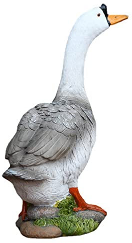 Gartenfigur aus Harz, Handgemalt Teich Realistisches Gans, Außendekoration für Terrasse, Vorgarten, Garten, Geschenk zu Weihachten