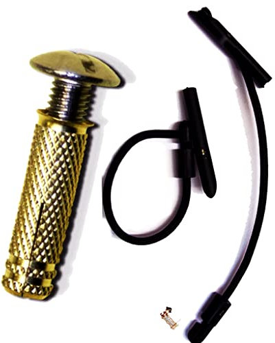 BricoLoco Tacos de Piscina de latón, Tornillo INOX A2 con Goma elástica Nylon| Sistema de Anclaje para Lona Piscina Escamoteable con Rosca Completa (10 Tacos, 10 Gomas)