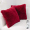 NordECO HOME 2er Set kissenbezüge 50x50 cm Kissen Burgunderrot Künstlich Pelz Fellkissen Dekorative Deko Kissen Kuschelkissen Flauschig Sofakissen Weich Plüschkissen für Sofa