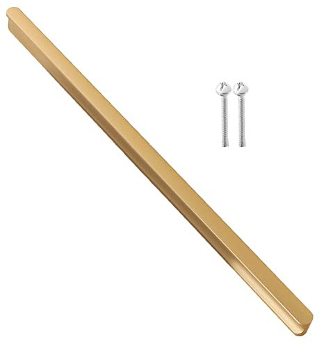 600mm Furniture Wardrobe Handles Cupboard Gold Long Handles Space Aluminum Cabinet Door Handles Brass Wardrobe Upscale Handle I Shape Drawer Solid Pull Knobs with Screws for Kitchen Bathroom Bedroom
