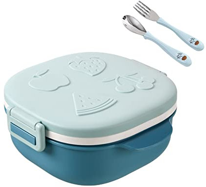 Piarktoy Heizung Edelstahl Lunchbox Frischhaltedosen für Schüler Schule Büro Mahlzeitenboxen Blau