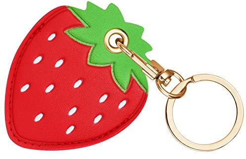 AXFEE AirTag Schutzhülle, Leder Keyring Schutzhülle Kompatibel mit AirTags, Leder Keyring für AirTag, Mini A-pple AirTags Case, Leder Hülle Schlüsselanhänger Case, Cover mit Schlüsselanhänger