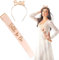 Roségold Den Junggesellinnenabschied Deko Set Bride to Be Schärpe Dekoration Bachelorette Party Zubehör mit Krone Haarreif Stirnband Tiara Braut Schärpe für Freundin Hen Night Party
